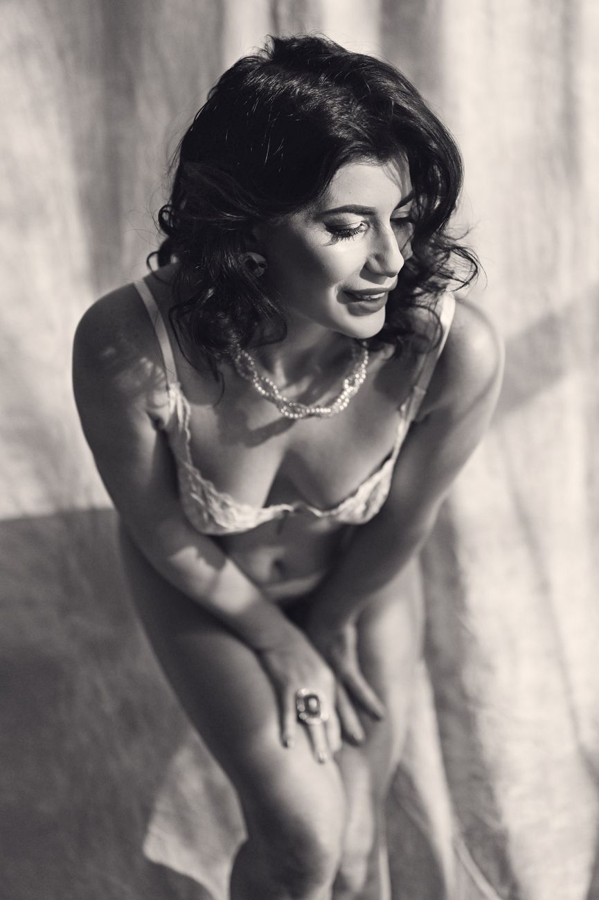 Intimate boudoir setting