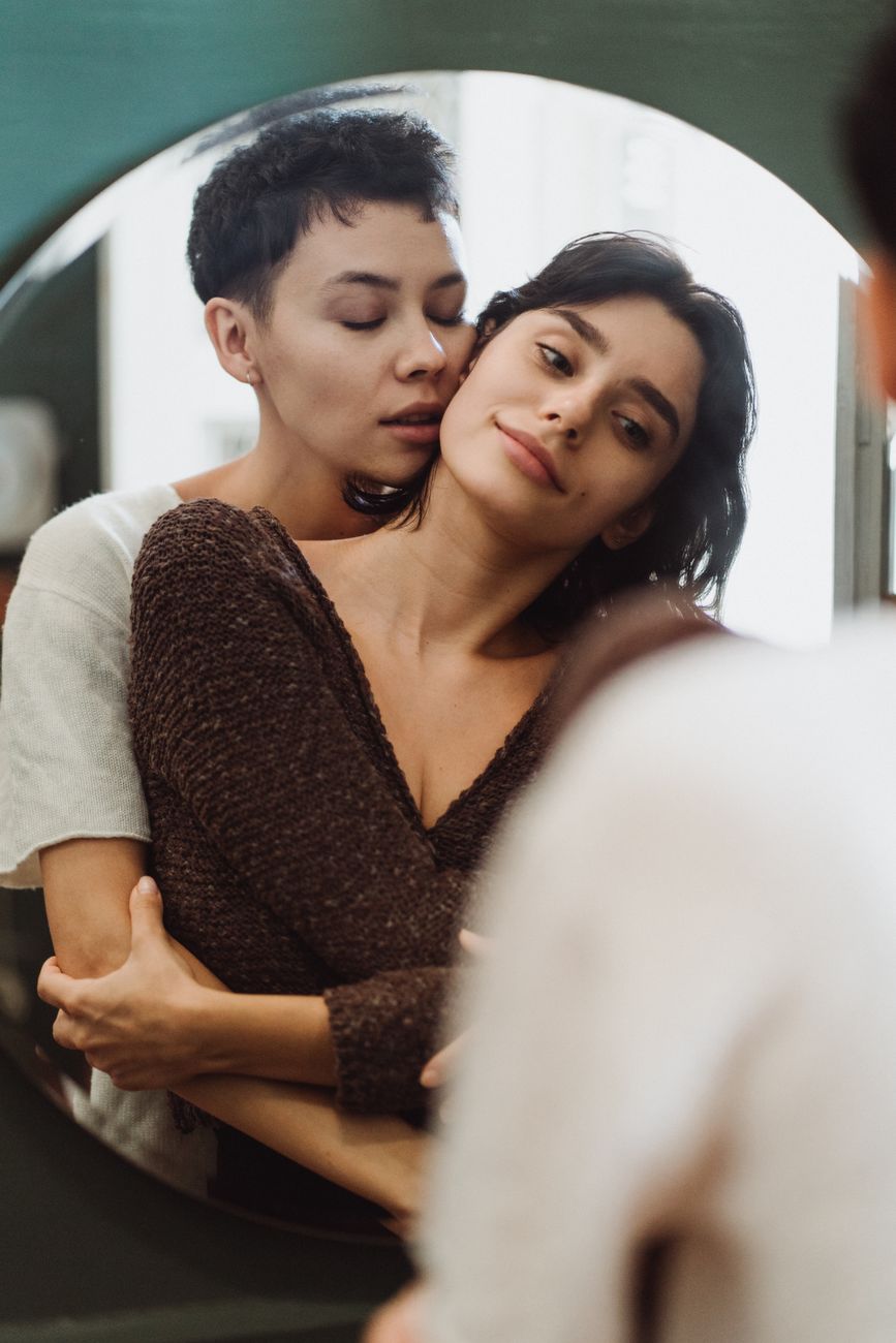 Couple embracing
