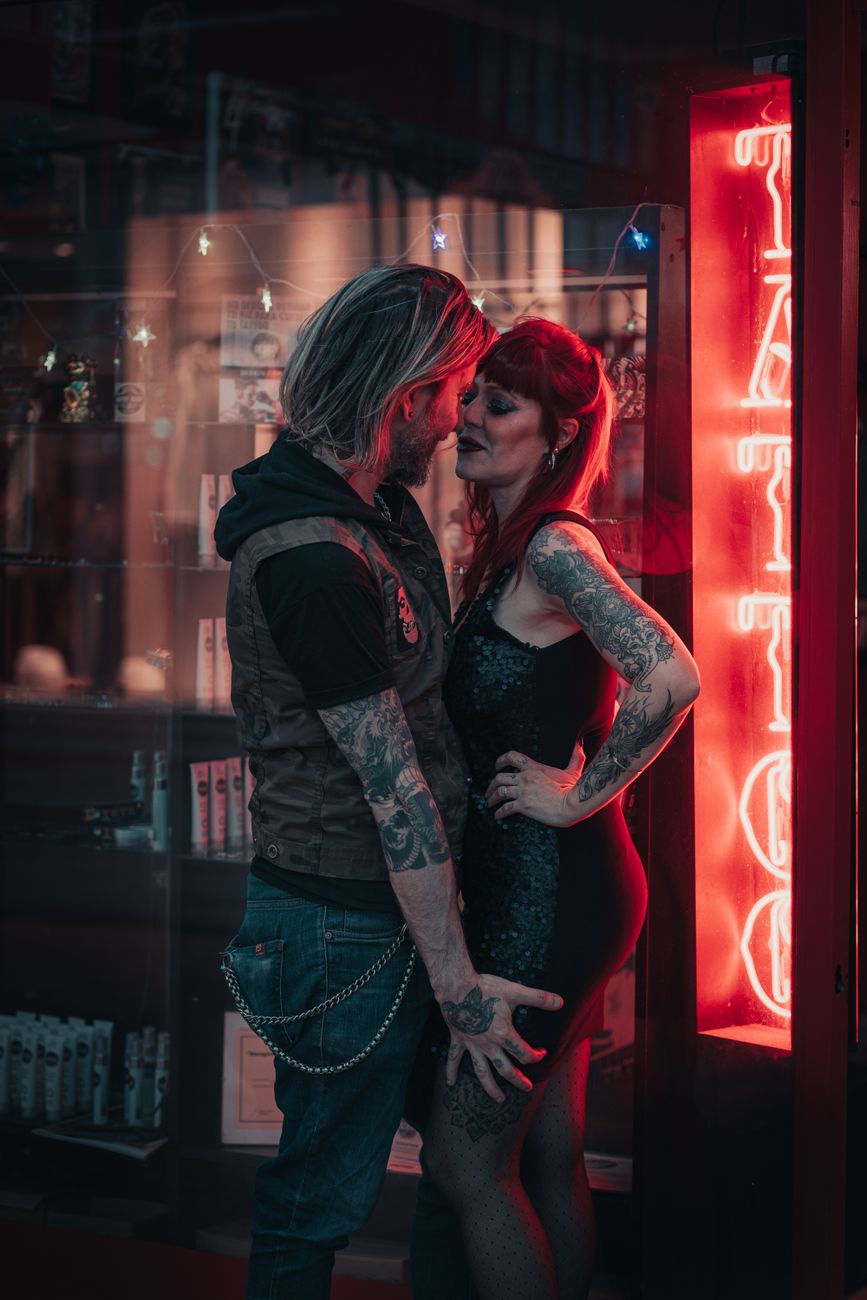 Couple embracing