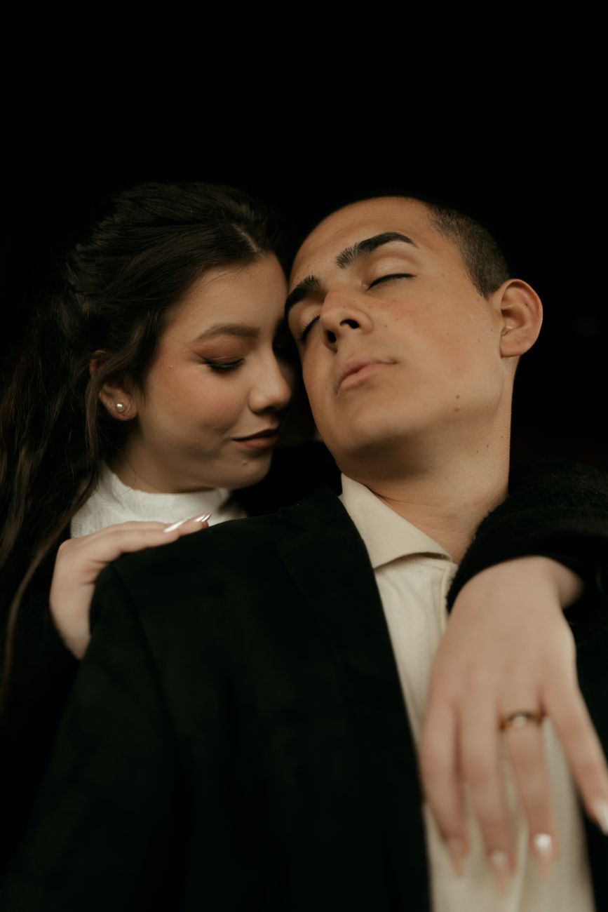Couple embracing