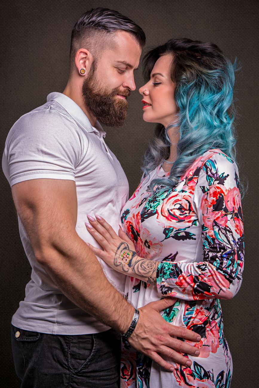 Couple embracing