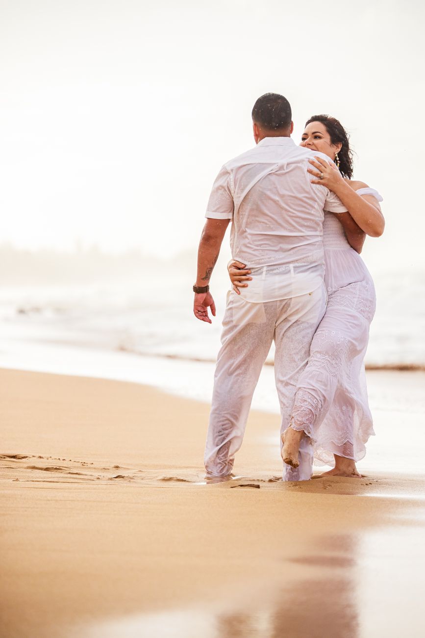 Couple embracing